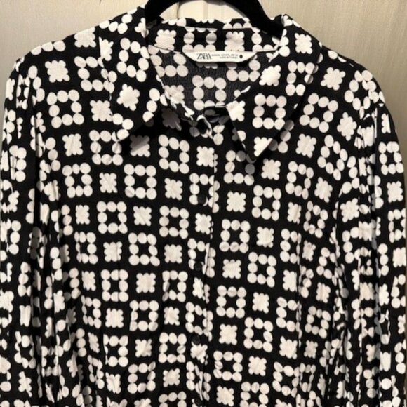 NWOT - Zara Retro Nadia Floral Mini Shirt Dress - Picture 7 of 16